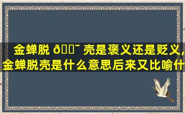 金蝉脱 🐯 壳是褒义还是贬义,金蝉脱壳是什么意思后来又比喻什么